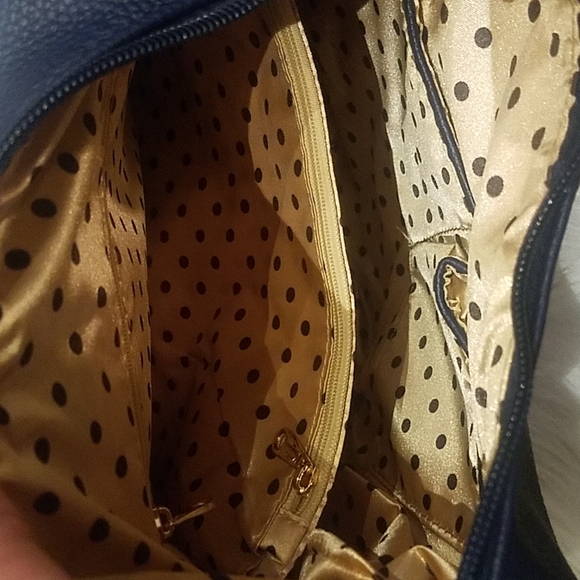 NAVY DECORATIVE RHINESTONE HOBO HANDBAG - Picture 7 of 7